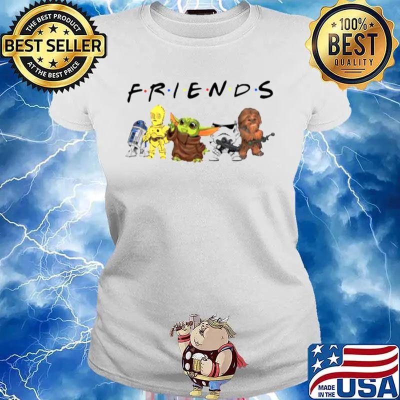 Star War Baby Yoda R2d2 Chewbacca Parappa Bot And Battlefront With Friends Ladies tee