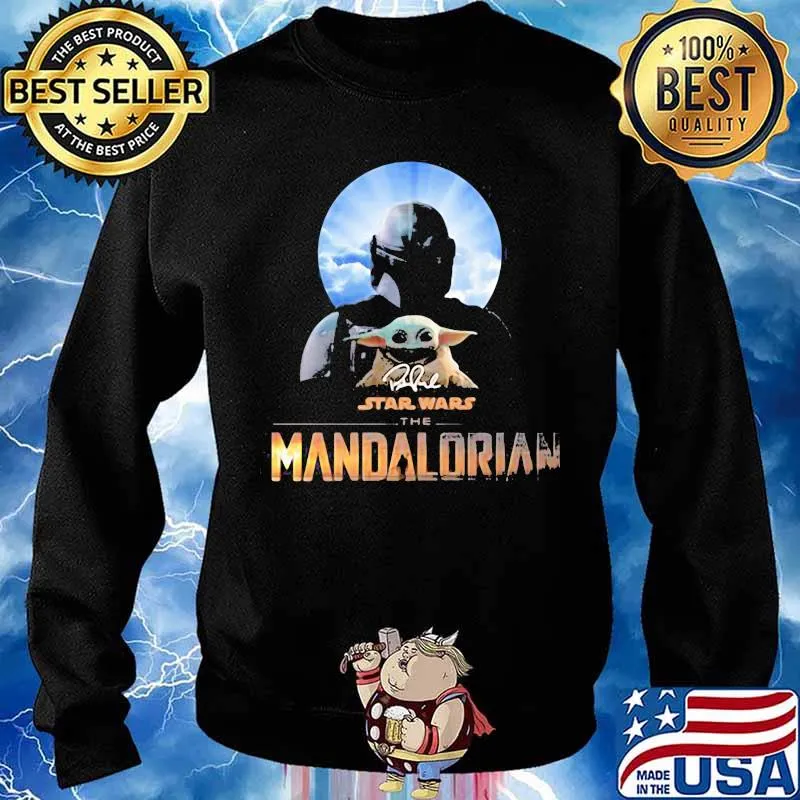 Star Wars The Mandalorian Baby Yoda Orange Shirt Sweater