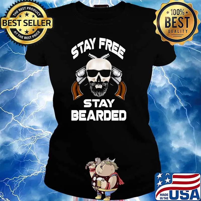 Stay Free Stay Bearded Skull Shortgun Shirt Ladies tee