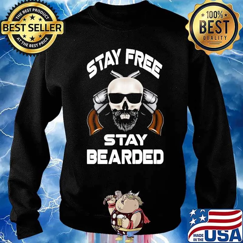 Stay Free Stay Bearded Skull Shortgun Shirt Sweater