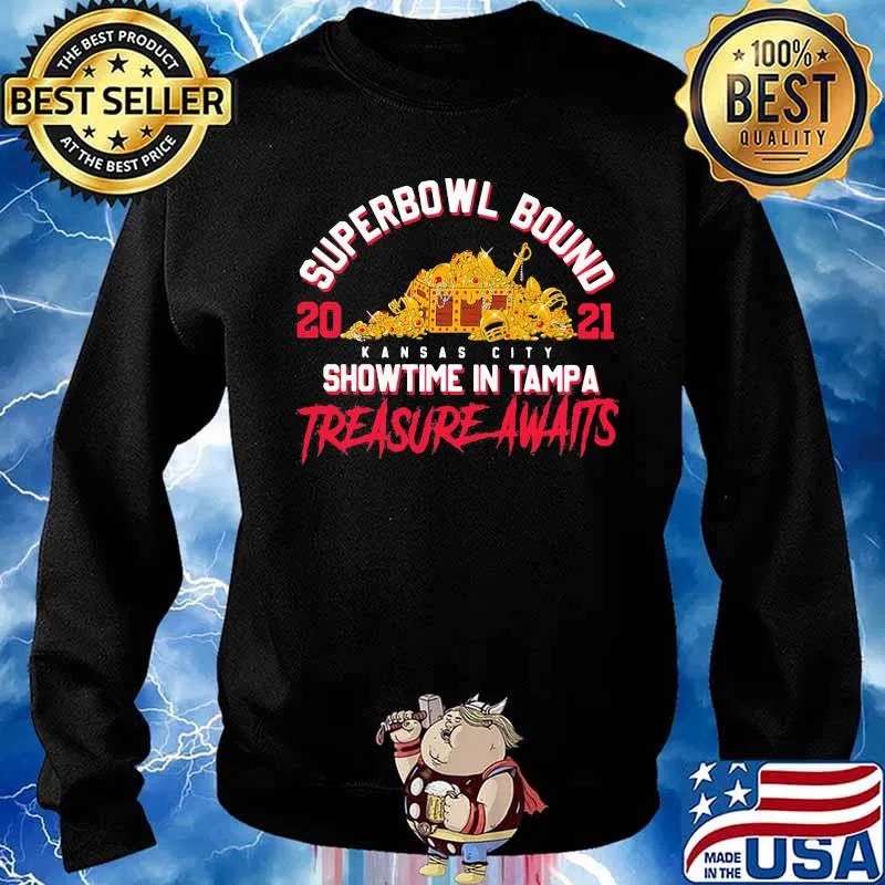 Superbowl Bound Showtime In Tampa Treasure Awaits Kansas City Chiefs Gold Shirt Sweater