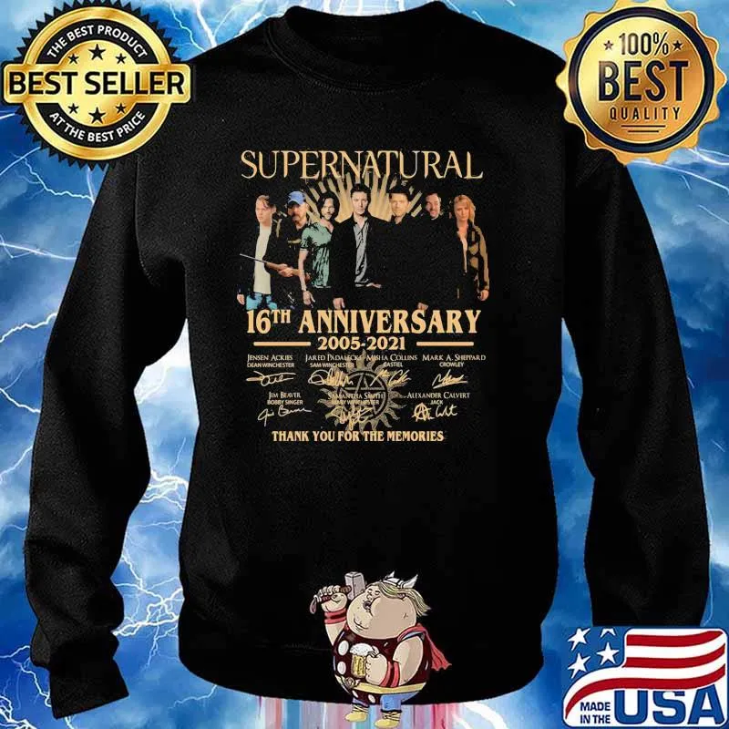 Supernatural 16th Anniversary 2005 2021 Thank You For The Memories Signature Shirt Sweater