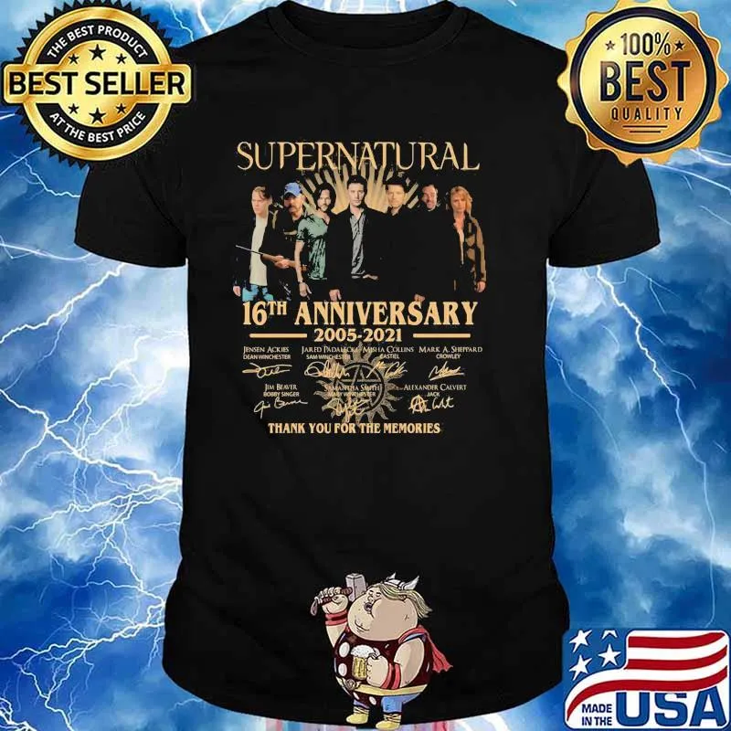 Supernatural 16th Anniversary 2005 2021 Thank You For The Memories Signature Shirt Unisex