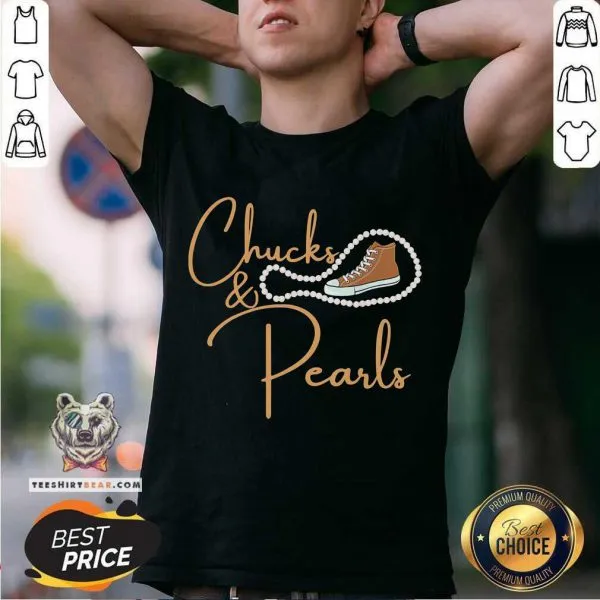 Suspicious Kamala Harris Chucks And Pearls Orange 5 Converse Shirt