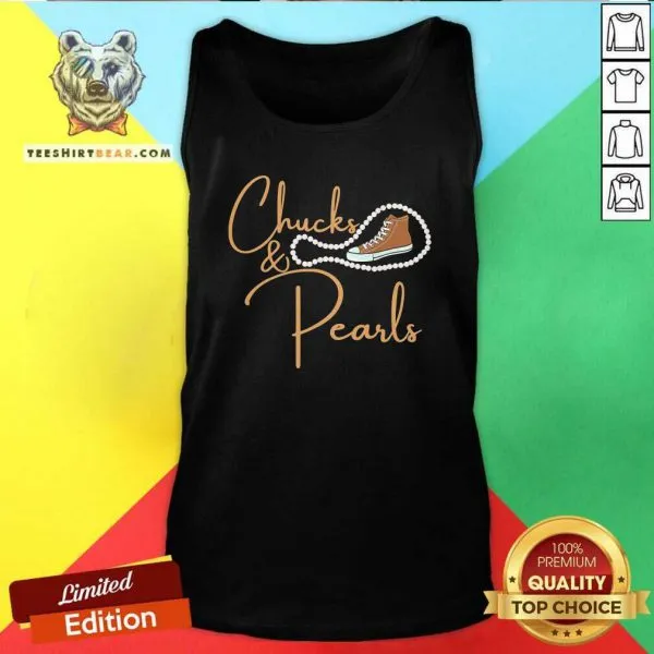 Suspicious Kamala Harris Chucks And Pearls Orange 5 Converse Shirt - Image 4
