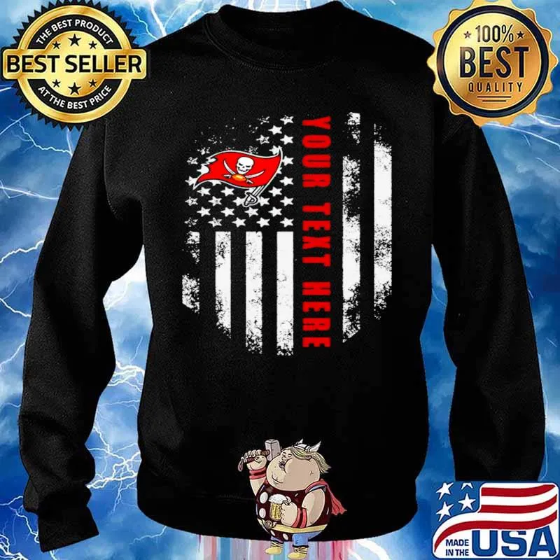 Tampa Bay Buccaneers Your Text Here 2021 American Flag s Sweater