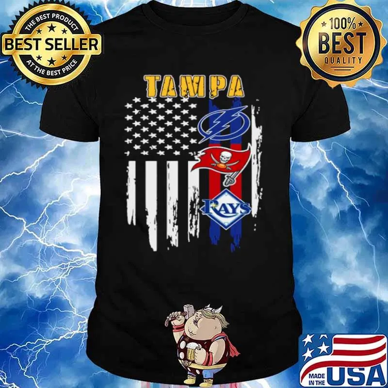 Tampa Sports Lightning Buccaneers And Rays 2021 American Flag s Unisex