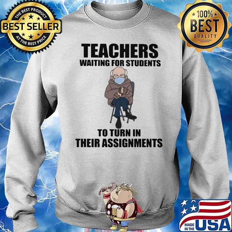 Teachers Waiting For Students To Turn In Their Assignments Old Man Wear Mask Covid 19 Shirt Sweater