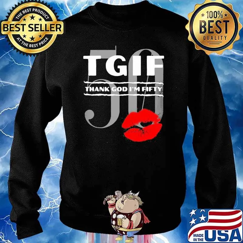 Tgif Fifty Thank God Lip Red Shirt Sweater
