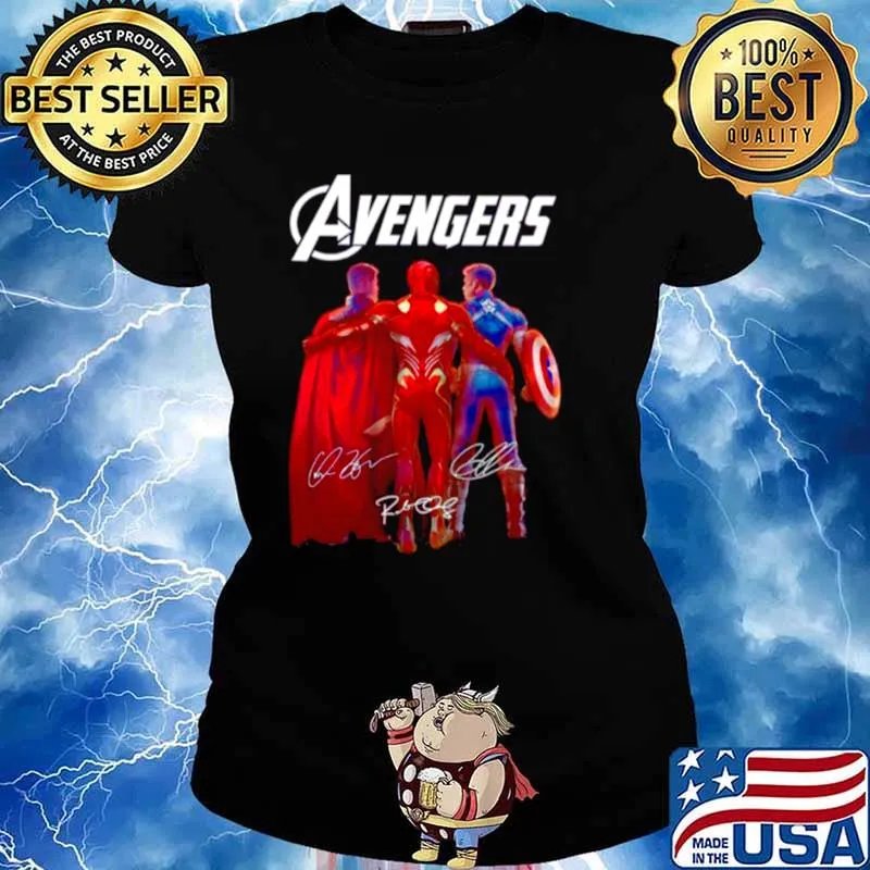 The Marvel Avengers Iron Man Chris Evans And Thor 2021 Signatures s Ladies tee