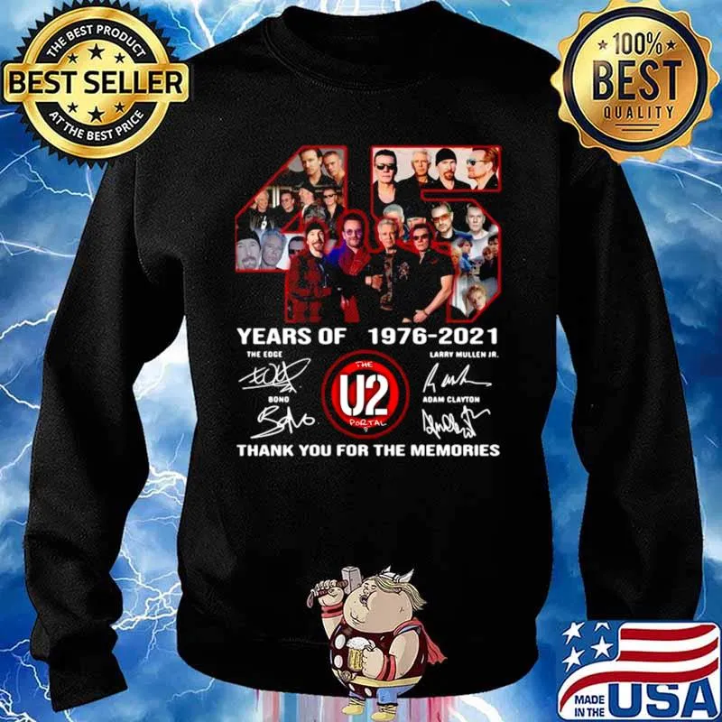 The U2 Portal 45 years of 1976 2021 thank you for the memories signatures s Sweater