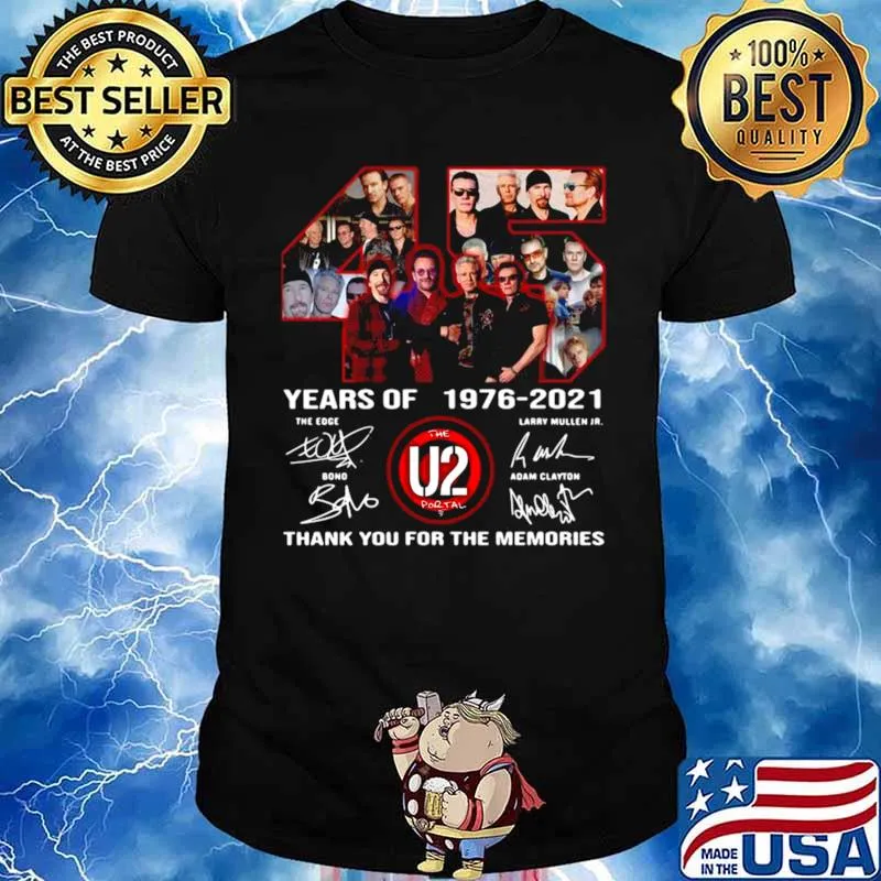 The U2 Portal 45 years of 1976 2021 thank you for the memories signatures s Unisex