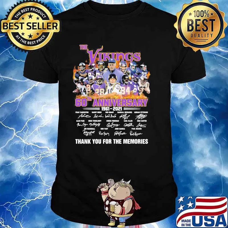 The Vinkings 60th Anniversary 1961 2021 Thank You For The Memories Signature Shirt Unisex