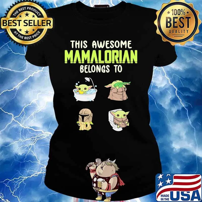 This Awesome Mamalorian Belongs To Jack Chloe Miley Brad Baby Yoda Shirt Ladies tee