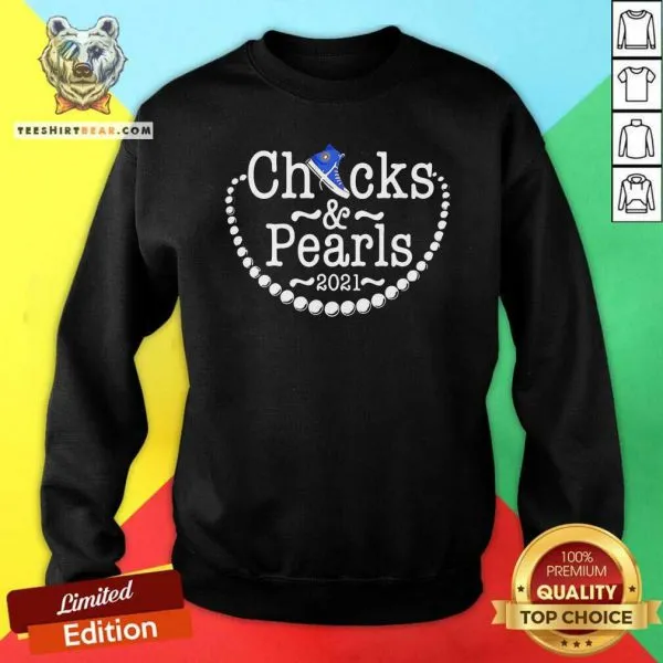 Thoughtful Kamala Harris Chucks And Pearls 2021 Blue Converse Shirt - Image 2