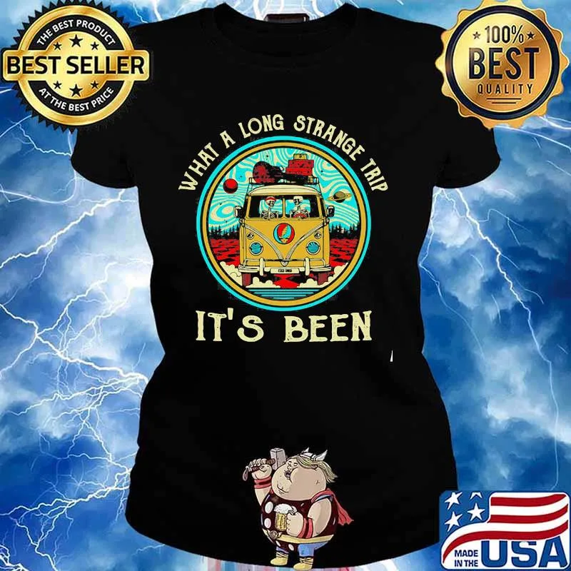 What A Long Strange Trip It’s Been Skull Riding Car Grateful Dead Shirt Ladies tee