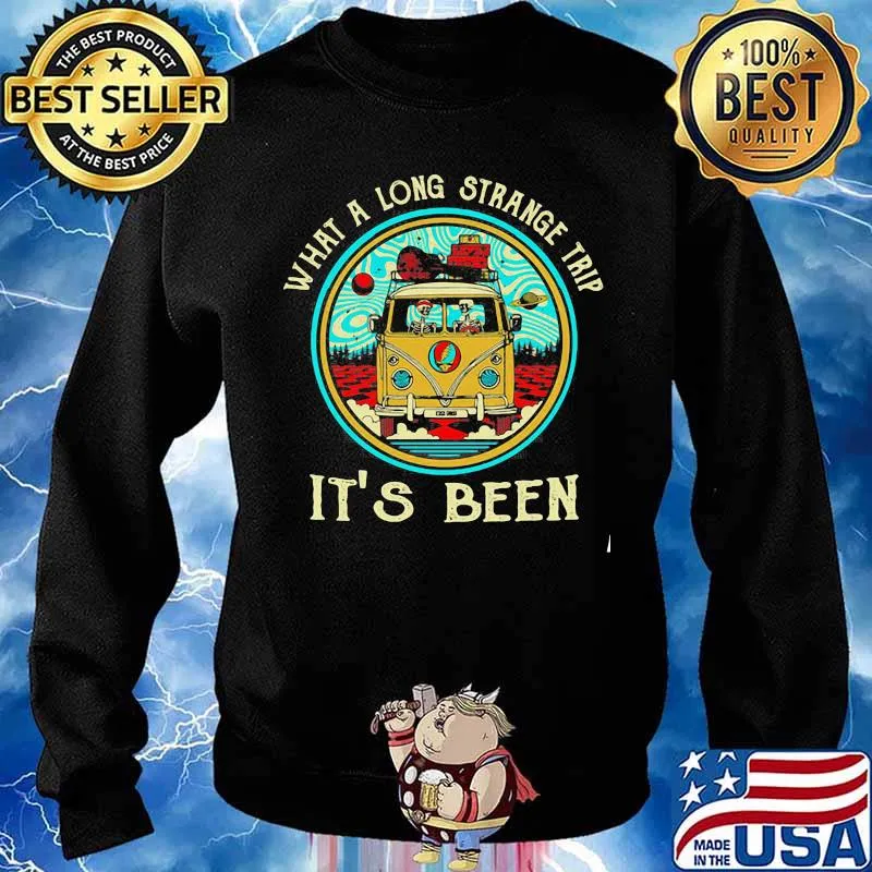 What A Long Strange Trip It’s Been Skull Riding Car Grateful Dead Shirt Sweater