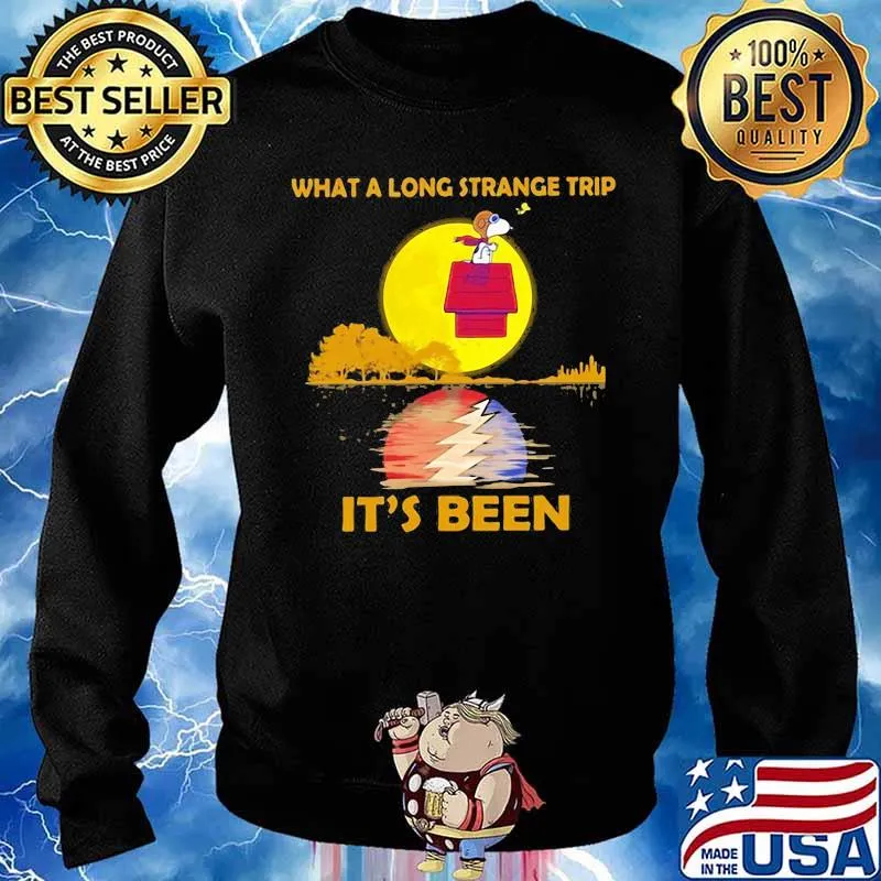 What A Long Strange Trip It’s Been Snoopy And Woodstock Moon Grateful Dead Shirt Sweater