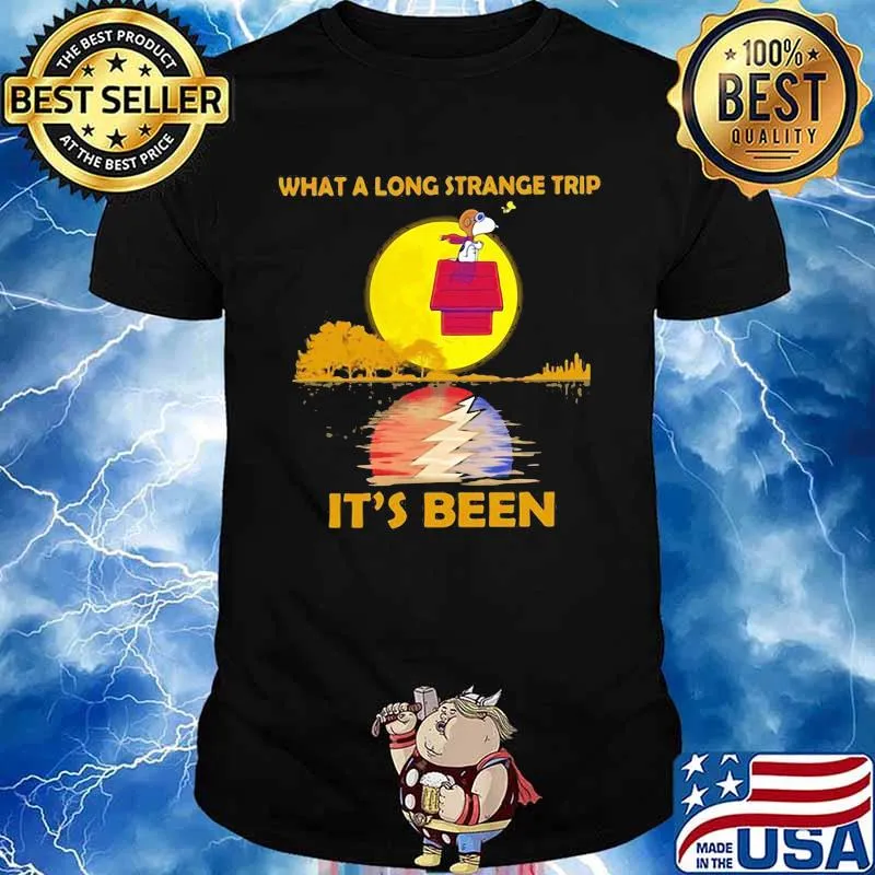 What A Long Strange Trip It’s Been Snoopy And Woodstock Moon Grateful Dead Shirt