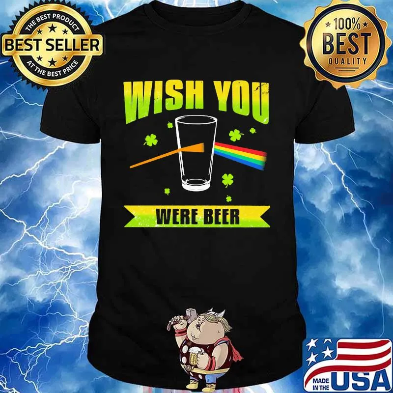 Wish You Were Beer Pink Floyd Rainbow Patrick’s Day Shirt