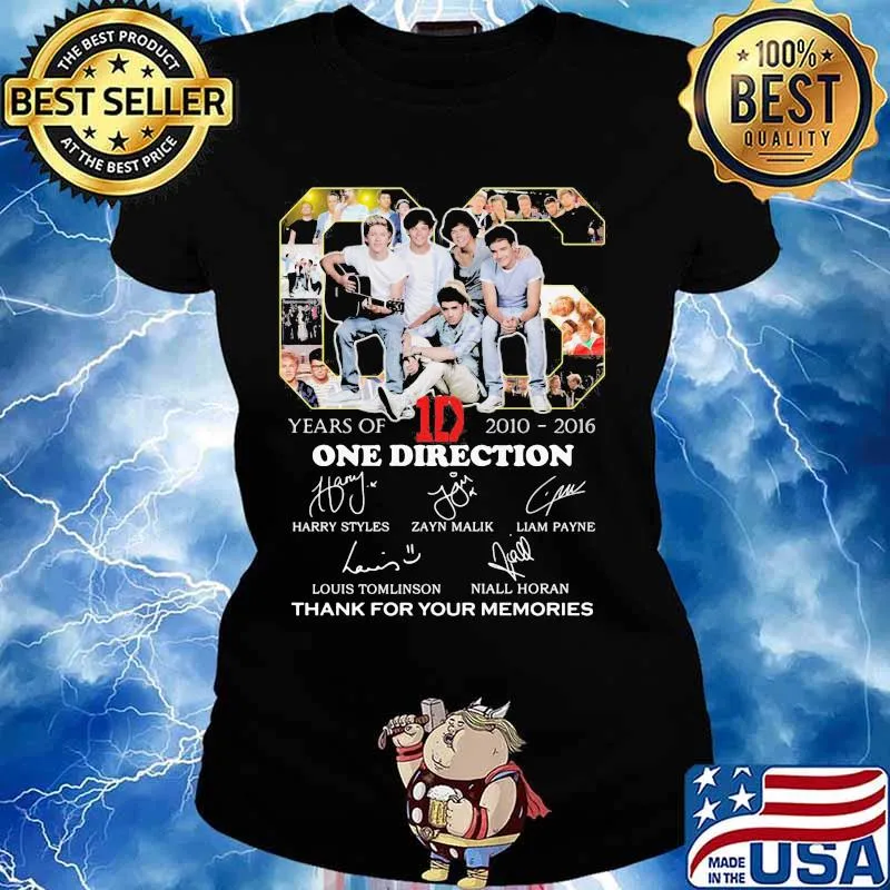 06 Years Of 2010 2016 One Direction Thank You For The Memories Shirt Ladies tee