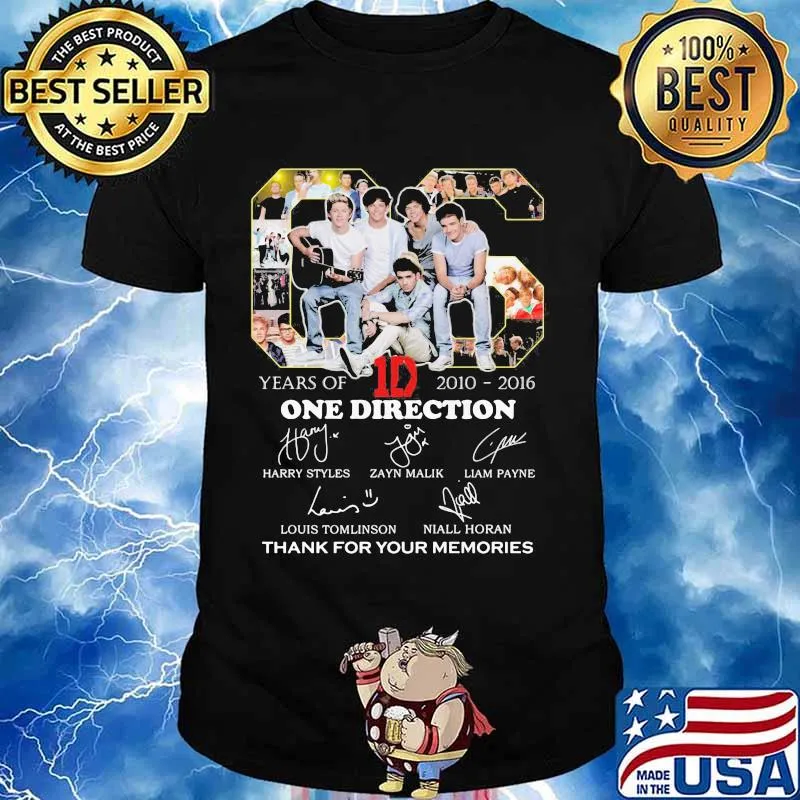 06 Years Of 2010 2016 One Direction Thank You For The Memories Shirt