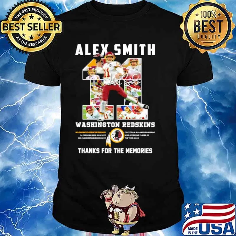 11 Alex Smith Washington Redskins Thank You For The Memories Signature Shirt