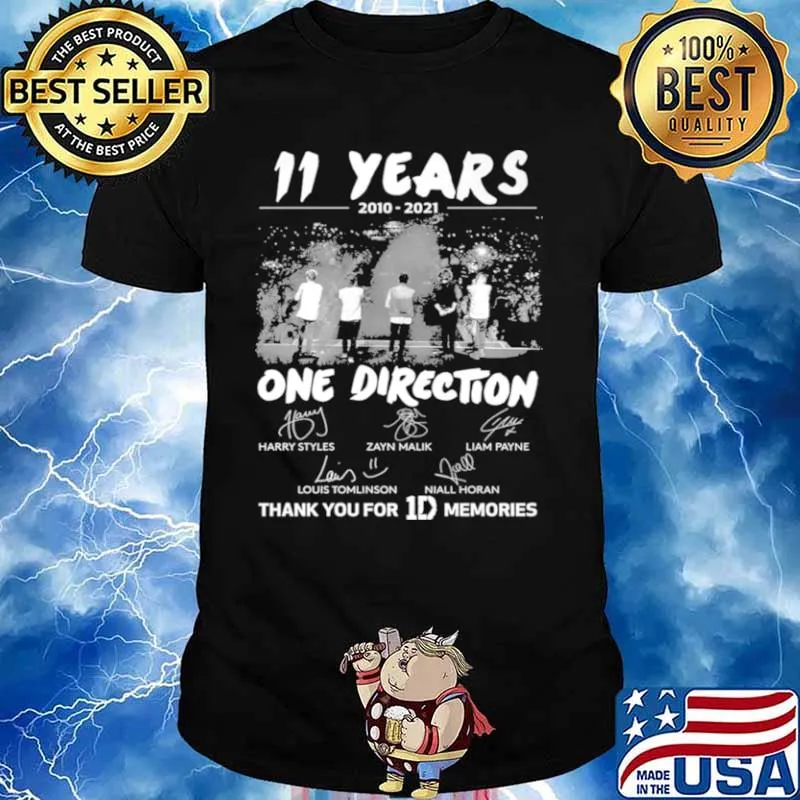 11 Years 2010 2021 One Direction Signature Thank You For 1D Memories Shirt