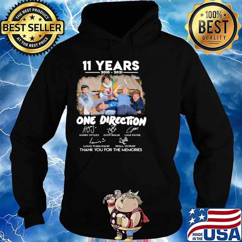 11 Years 2010 2021 One Direction Signatures Thank You For The Memories Hoodie