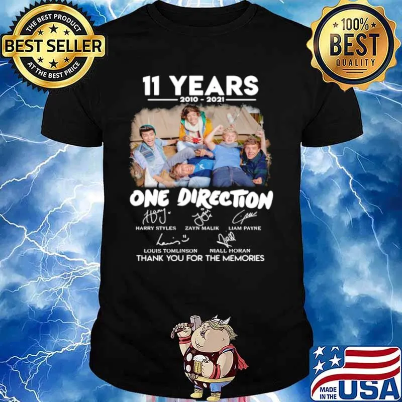 11 Years 2010 2021 One Direction Signatures Thank You For The Memories shirt
