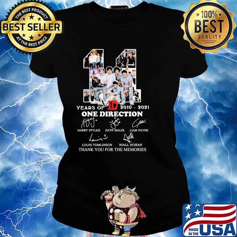 11 Years Of 2010 2021 One Direction Thank You For The Memories Signature Shirt Ladies tee