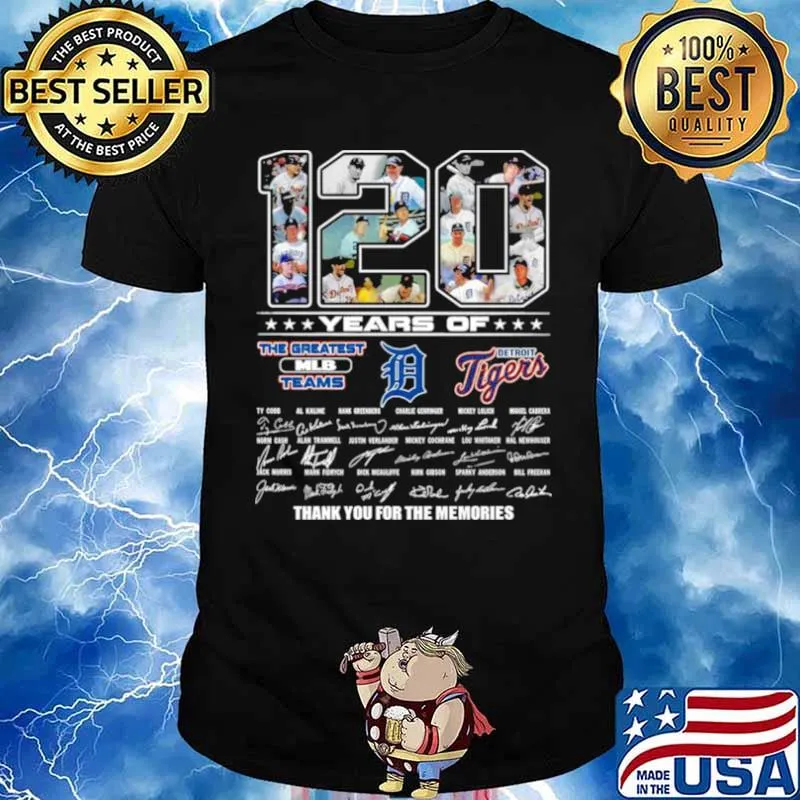 120 Years Of The Greatest MLB Teams Detroit Tigers Signatures Thank You For The Memories shirt