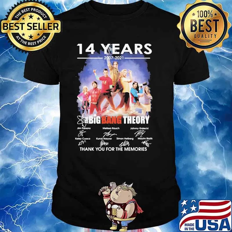 14 Years 2007 2021 Bigbang Theory Thank You For The Memories Signature Shirt