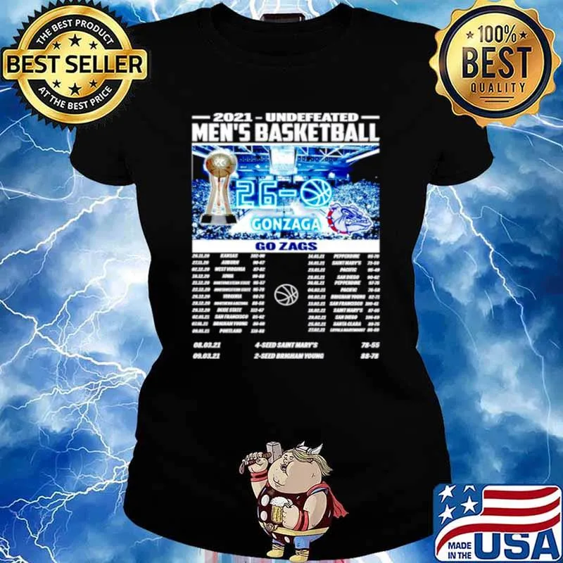 2021 undefeated men’s basketball Gonzaga Bulldogs Ladies tee
