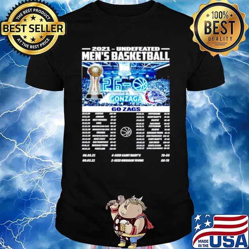 2021 undefeated men’s basketball Gonzaga Bulldogs shirt