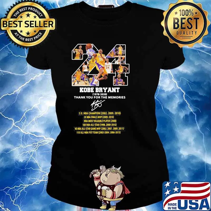 24 Kobe Bryant Thank You For The Memories Legend Football Shirt Ladies tee