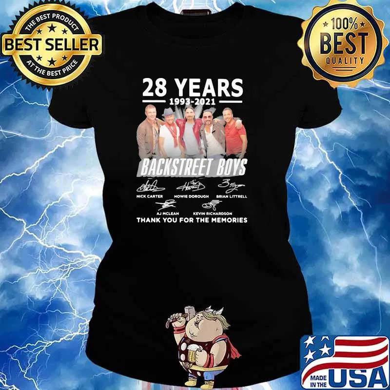 28 years 1993 2021 backstreet boys thank you for the memories signature Ladies tee