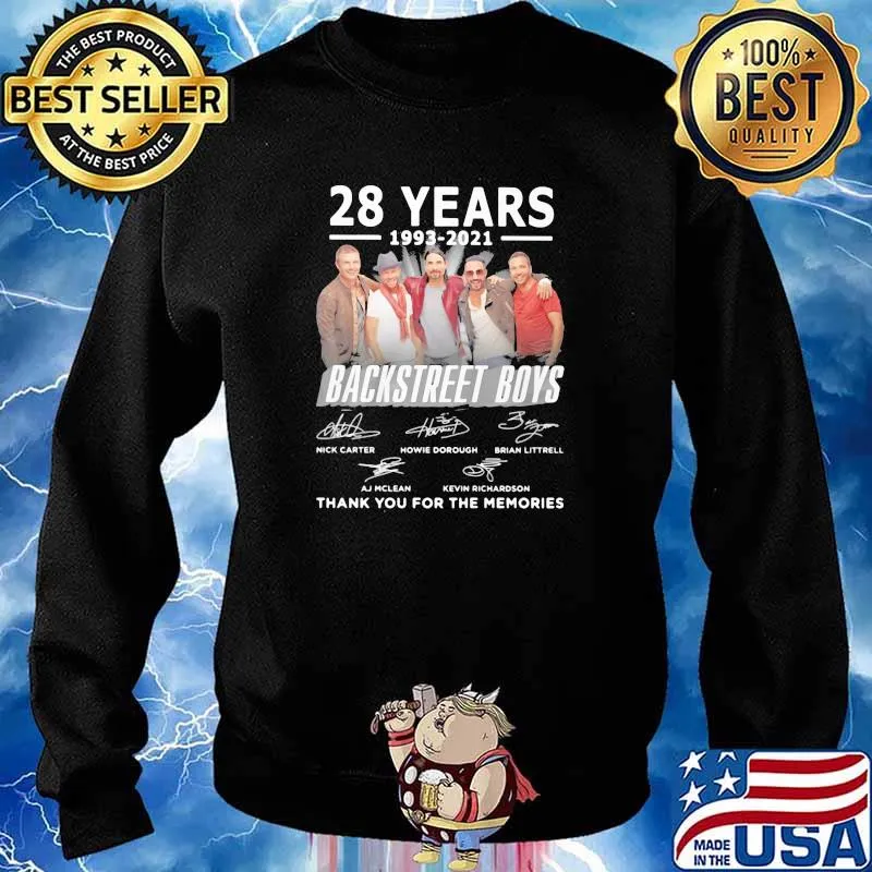 28 years 1993 2021 backstreet boys thank you for the memories signature Sweater