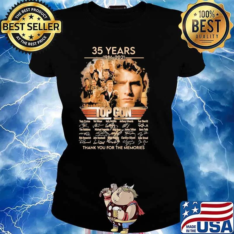 35 Years 1986 2021 Top Gun Thank You For The Memories Signature Shirt Ladies tee