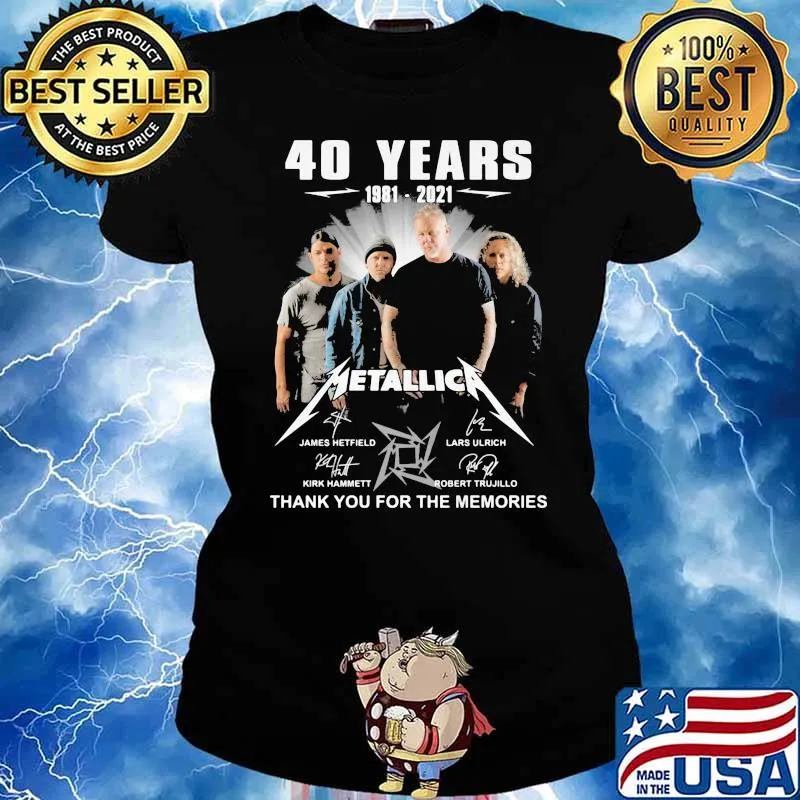 40 Years 1981 2021 Metallic Thank You For The Memories Shirt Ladies tee