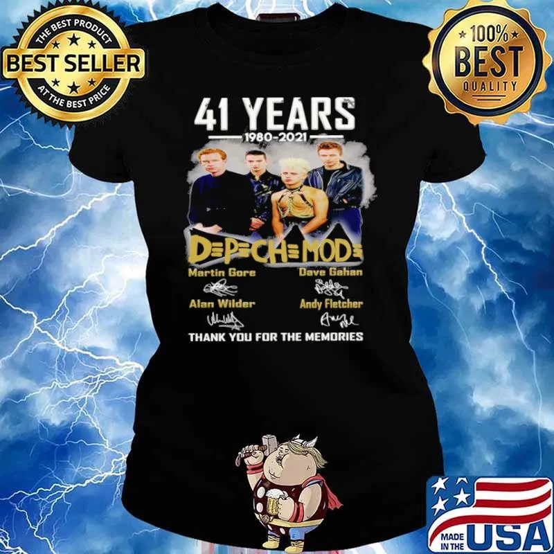 42 Years 1980 2021 Depechemode Martin Signatures Thank You For The Memories T Ladies tee