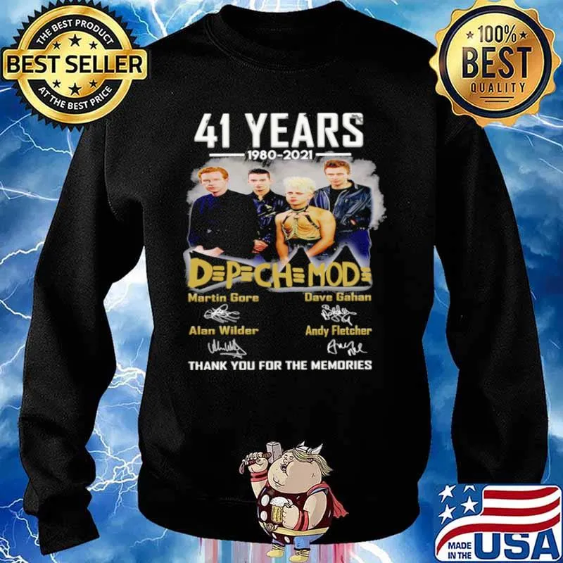 42 Years 1980 2021 Depechemode Martin Signatures Thank You For The Memories T Sweater