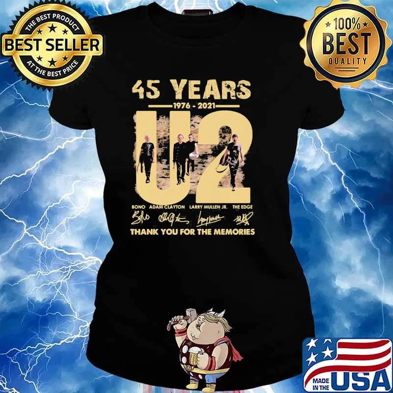 45 Years 1976 2021 U2 Thank You For The Memories Signature Shirt Ladies tee