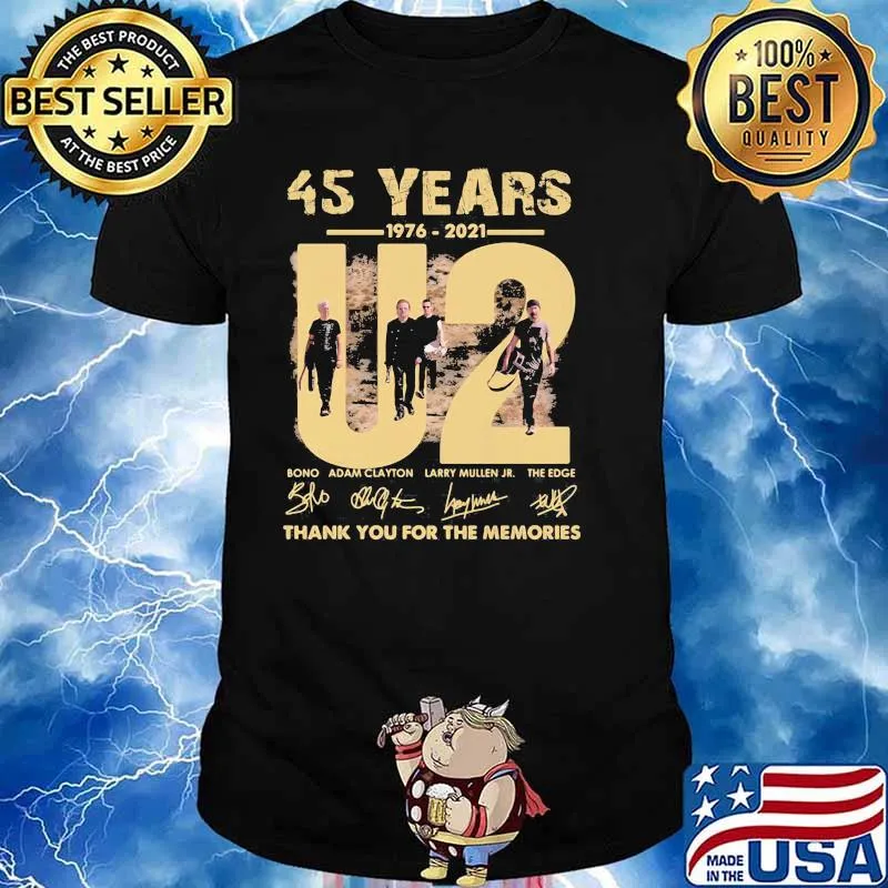 45 Years 1976 2021 U2 Thank You For The Memories Signature Shirt