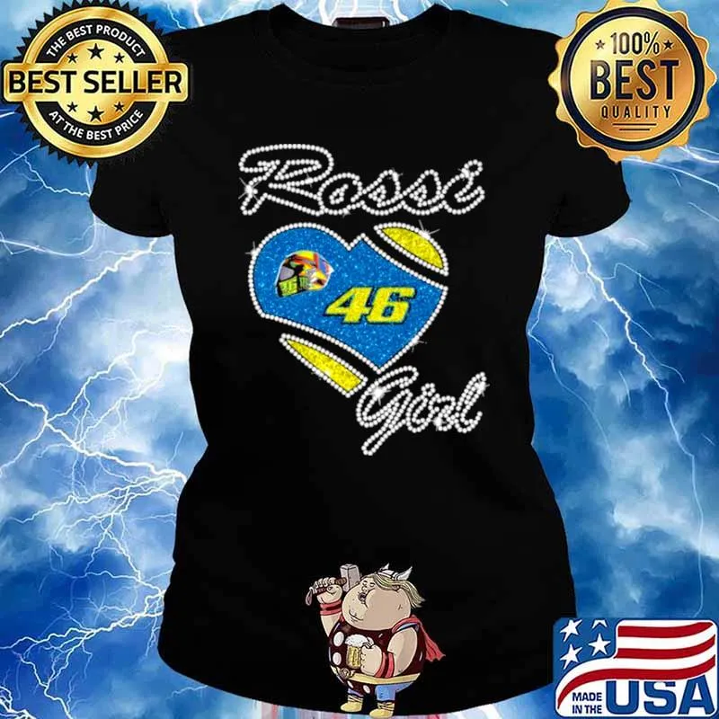 46 Valentino Rossi Girl Diamond Heart Shirt Ladies tee