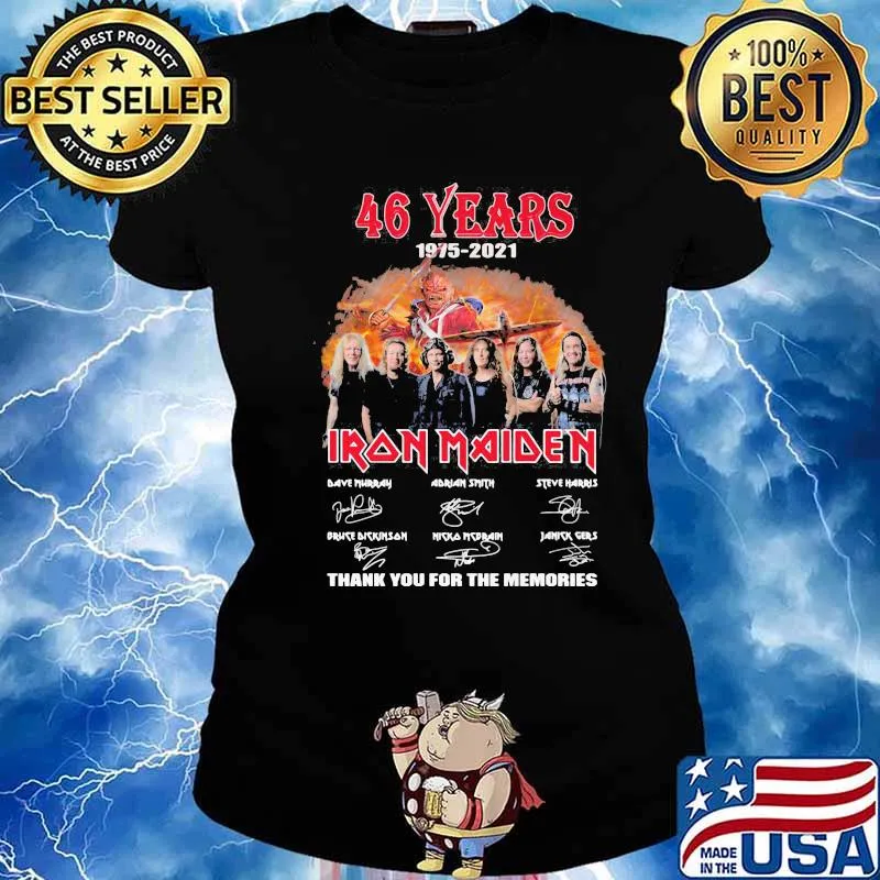 46 Years 1975 2021 Iron Maiden Thank You For The Memories Signature Shirt Ladies tee