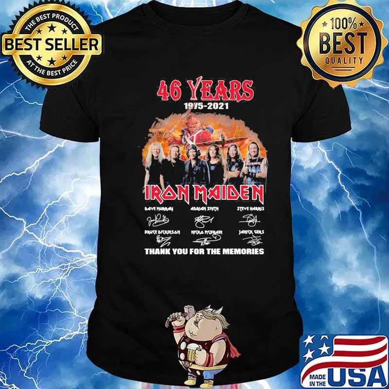 46 Years 1975 2021 Iron Maiden Thank You For The Memories Signature Shirt