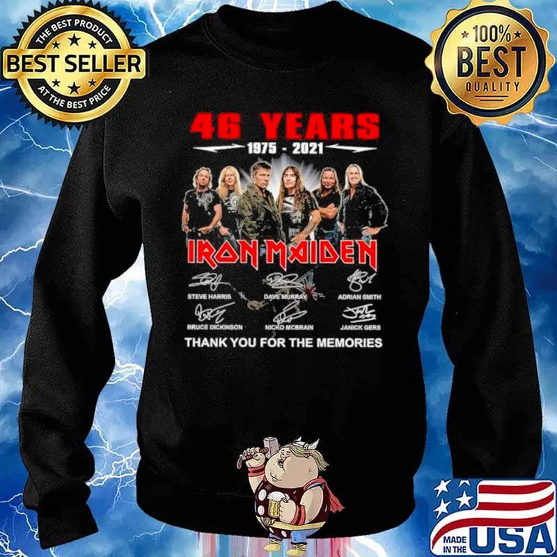46 Years 1975 2021 Iron Maiden Thank You For The Memories Signatures Shirt Sweater