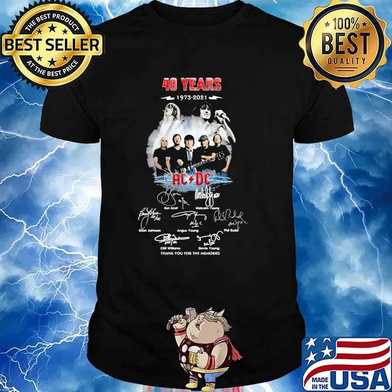 48 Years 1973 2021 Ac Dc Signature Memories Shirt