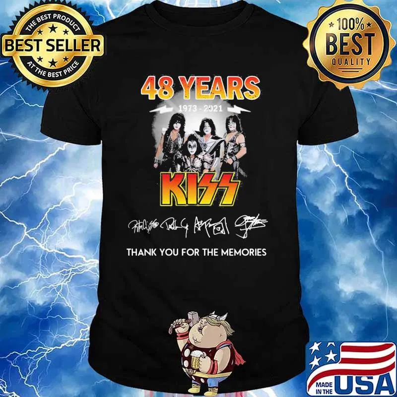 48 Years 1973 2021 Kiss Thank You For The Memories Signature Shirt